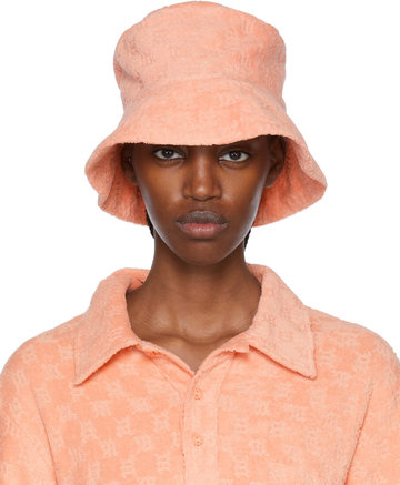 MISBHV Pink Toweling Bucket Hat in peach