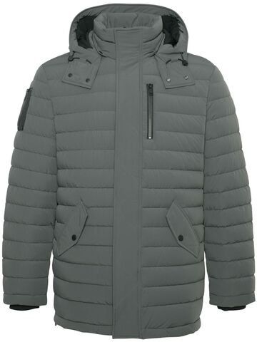 moose knuckles greystone quilted hooded jacket in grey