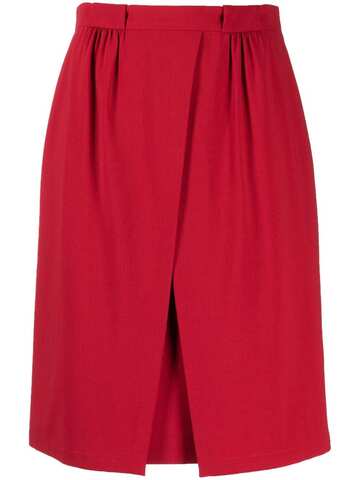 emporio armani high-waisted gathered miniskirt in red