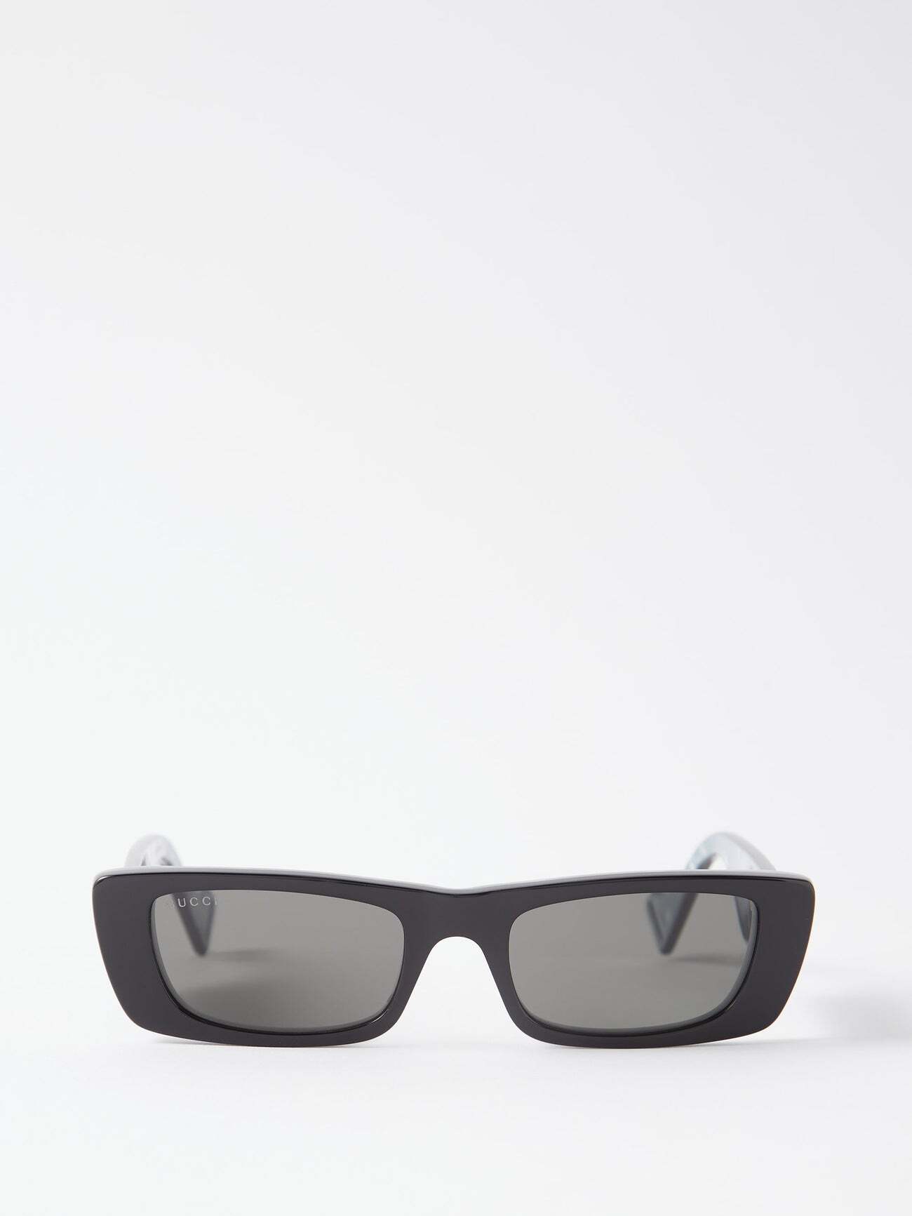 Gucci Eyewear - Rectangle Acetate Sunglasses - Womens - Black
