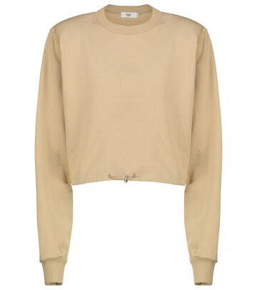 Frankie Shop Drawstring cotton terry sweatshirt in beige