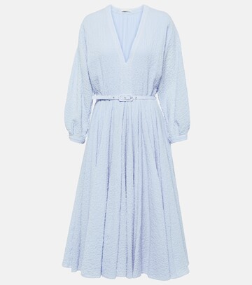 emilia wickstead lilith cotton cloque midi dress in blue