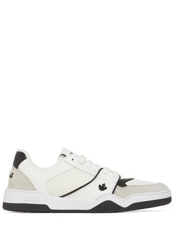 dsquared2 canadian leather sneakers in black / white
