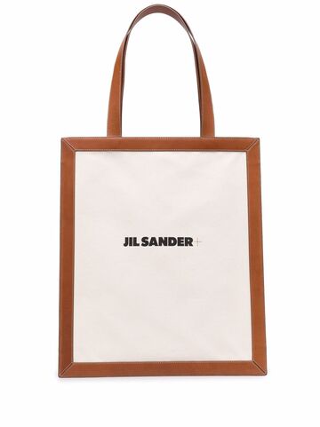 jil sander logo-print tote bag - neutrals
