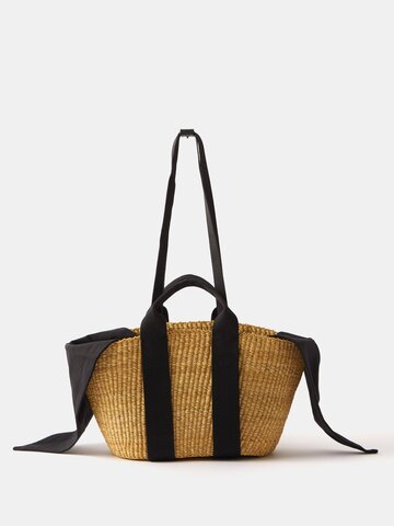 muuñ muuñ - george woven basket bag - womens - black multi