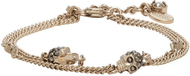 Alexander McQueen Gold Multi Skull Chain Bracelet