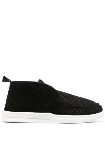 lusso cino waffle low-top slippers - black