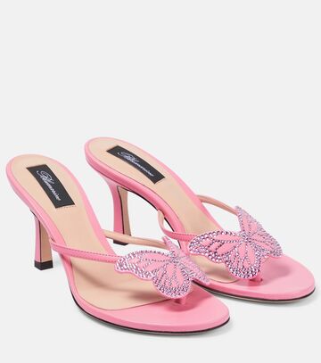 Blumarine Embellished thong sandals in pink