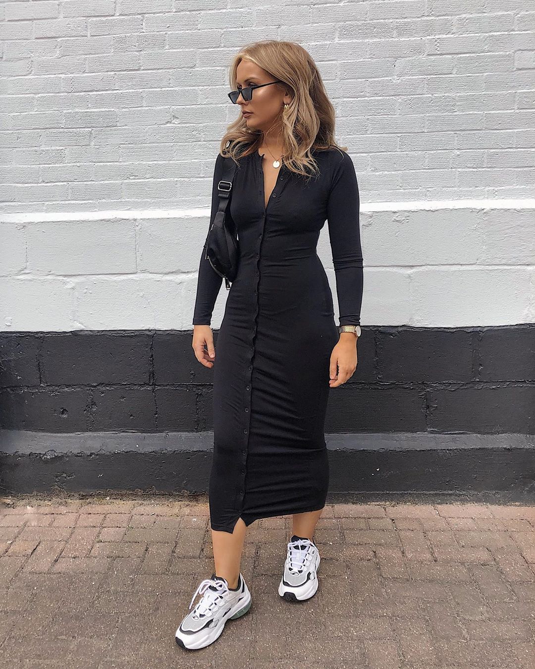 bodycon dress with trainers