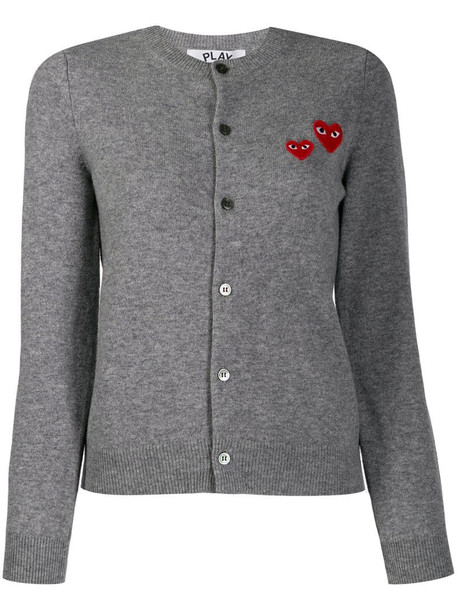 Comme Des Garçons Play embroidered cardigan in grey