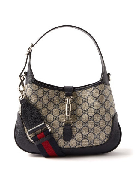 Gucci - Jackie 1961 Small Gg Supreme And Leather Bag - Womens - Blue Beige