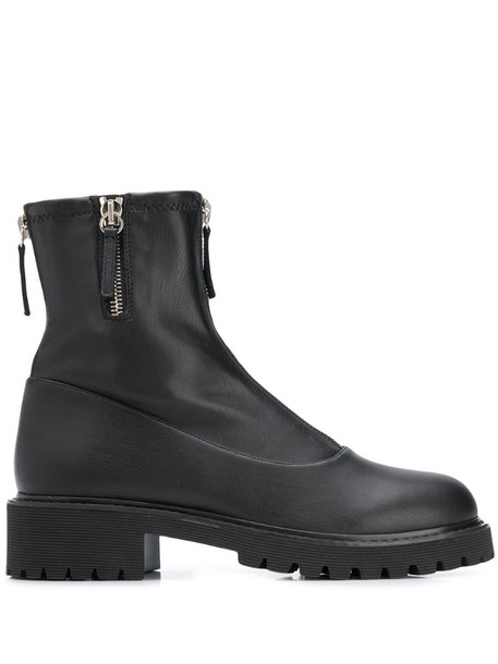 Giuseppe Zanotti front zip ankle boots in black
