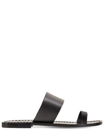 CAPRI POSITANO 10mm Single Toe Band Leather Sandals in black