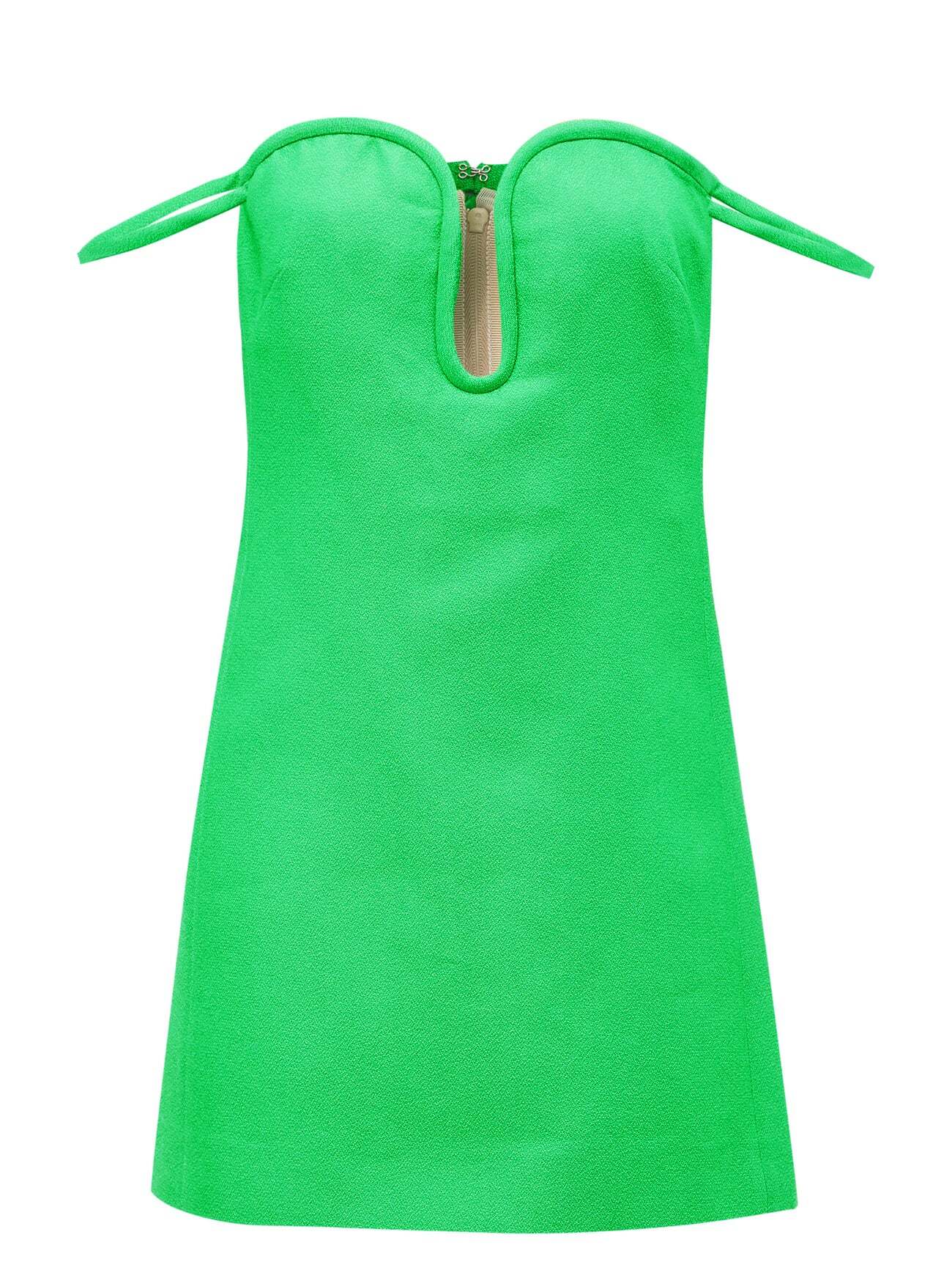 Valentino - Off-the-shoulder Plunge Crepe Mini Dress - Womens - Green