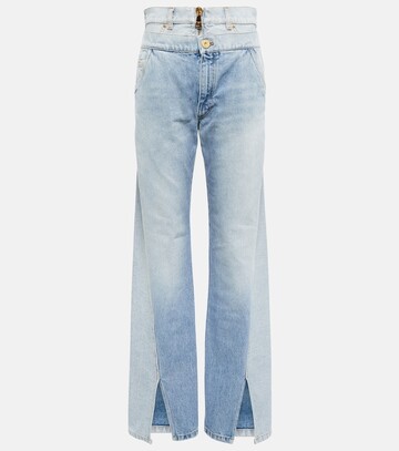 balmain two-in-one high-rise jeans in blue