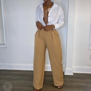 pants,brown,flare,classy,high waisted,camel
