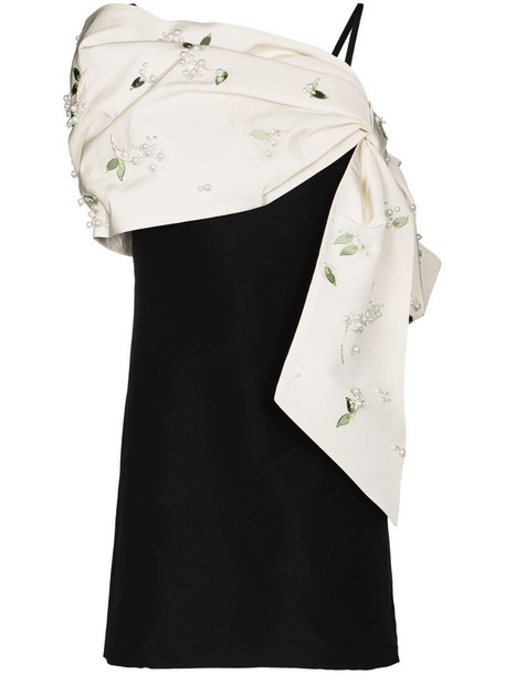 Carolina Herrera bow-detail embellished mini dress in white