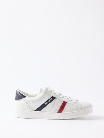 moncler - monaco leather trainers - mens - white
