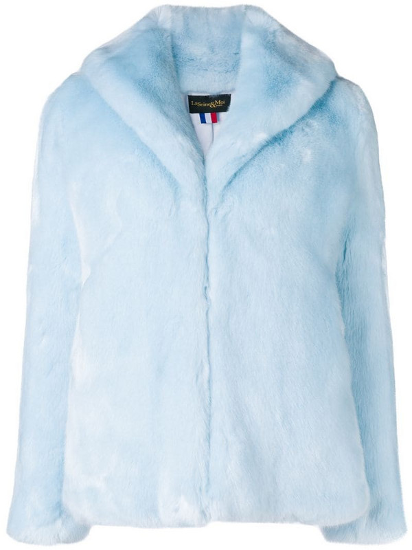 La Seine & Moi Louve faux fur jacket in blue
