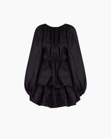 Inasami Noof Linen Mini Dress in black