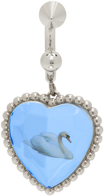 safsafu silver swan bff earring in blue