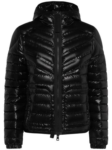 moncler cny bixi nylon laquè down jacket in black