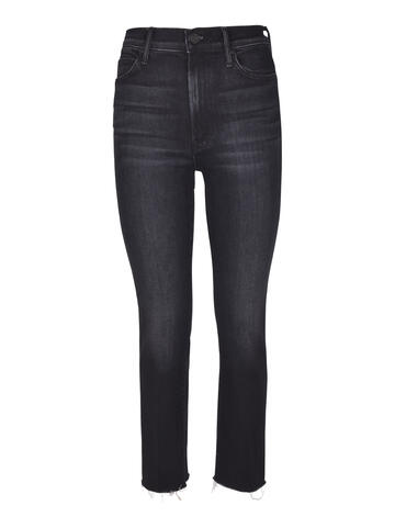 Mother High Waisted Rascal Ankle Snippet Jeans in grey