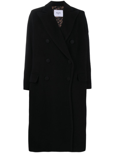 Paltò double-breasted midi coat in black