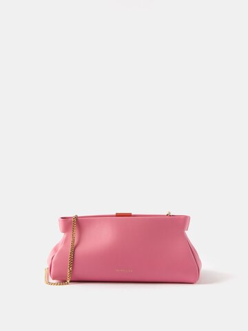 demellier - cannes leather clutch bag - womens - pink