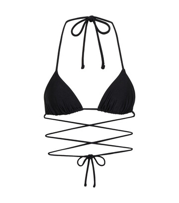 tropic of c praia tie-around bikini top in black
