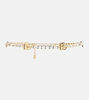 dolce&gabbana logo embellished belt in gold