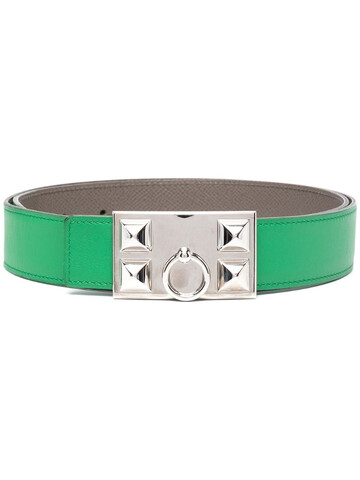 Hermès 2010 pre-owned studded belt in green