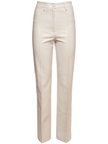 ROTATE Robyn Faux Leather Straight Pants in white
