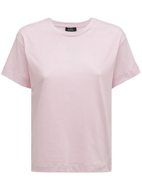 A.P.C. Jade Logo Cotton Jersey T-shirt in pink