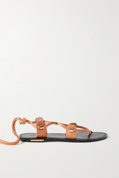 ISABEL MARANT - Anil Lace-up Leather Sandals - Brown