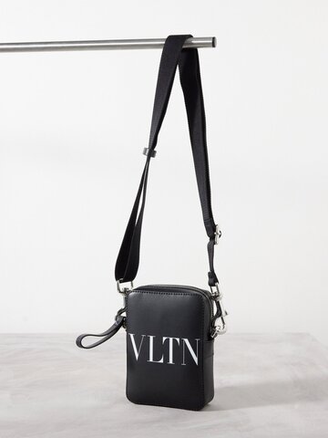 valentino garavani - vltn small leather cross-body bag - mens - black