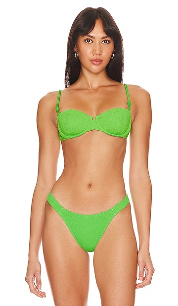 vix swimwear gwen nissi bikini top in green