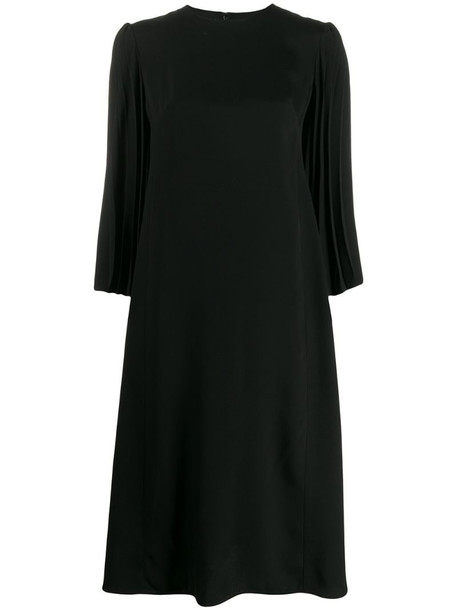 Valentino double-faced pleated dress in black