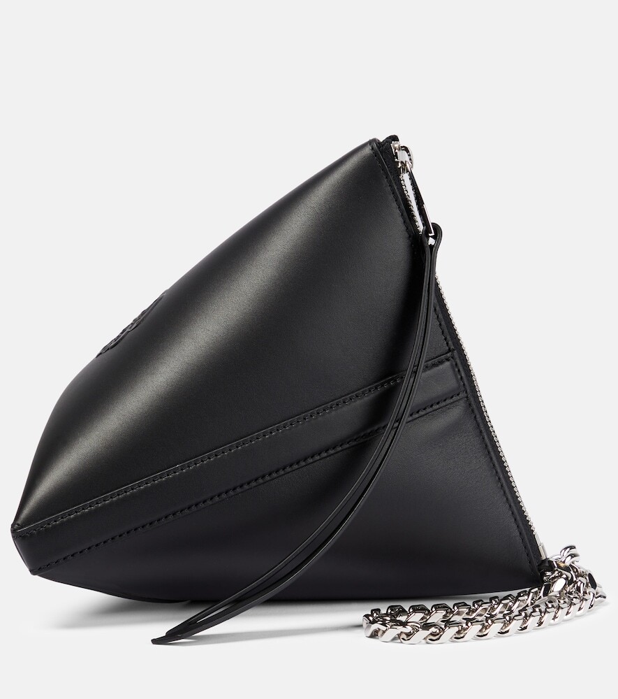 Alexander McQueen Curve leather clutch in black