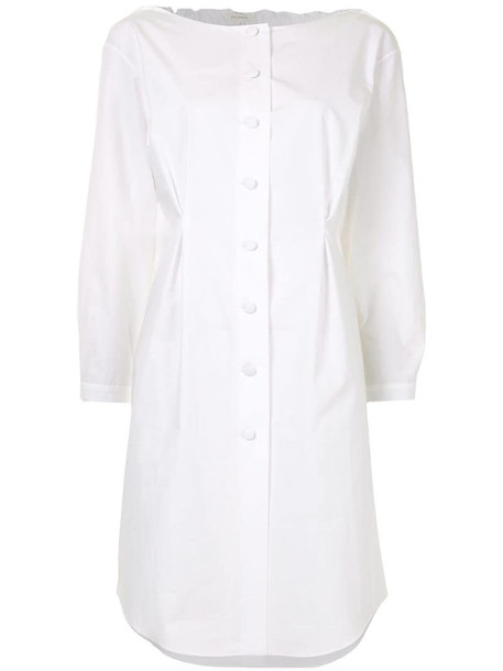 Delpozo gathered back shirt dress in white