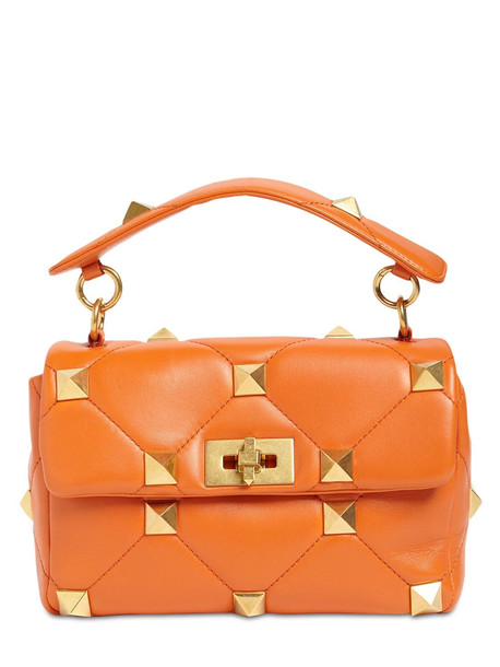 VALENTINO GARAVANI Md Roman Studded Leather Bag in orange