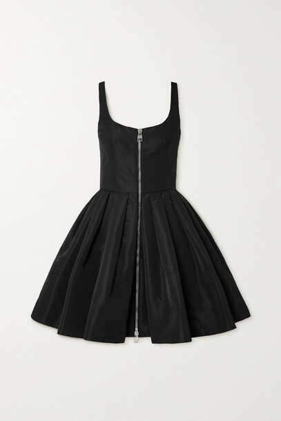 Alexander McQueen - Zip-detailed Faille Mini Dress - Black