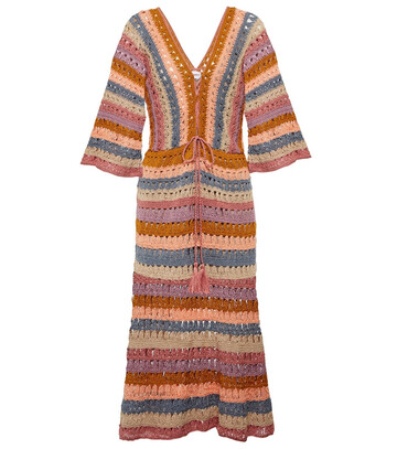 Anna Kosturova Farrah striped crochet maxi dress
