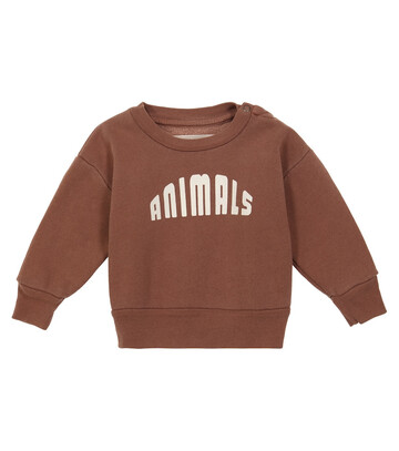 The Animals Observatory Baby printed cotton sweatshirt in brown