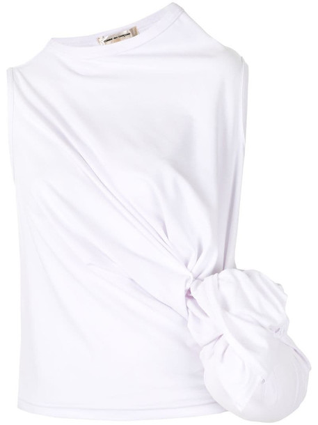 Comme Des Garçons oversized knot tank top in white
