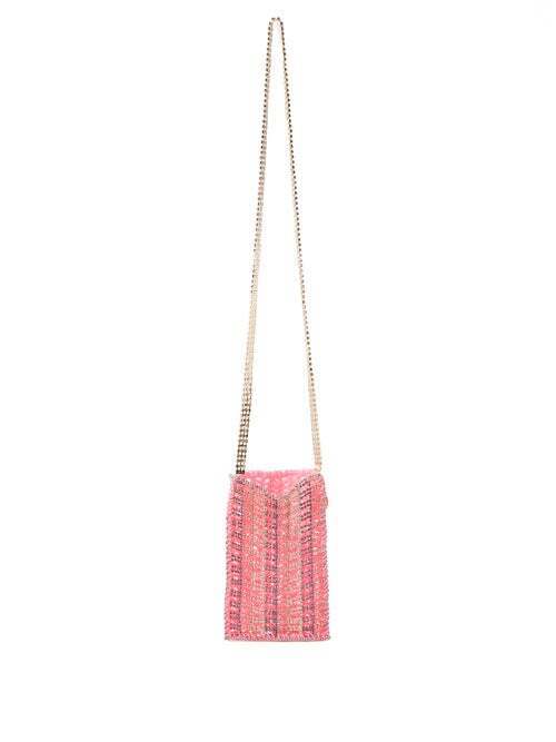 Rosantica - Crystal-embellished Crochet Cross-body Bag - Womens - Pink Multi