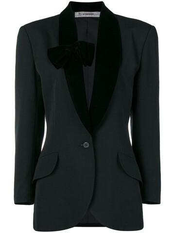 Jean Louis Scherrer Pre-Owned bow-detail tuxedo jacket in black
