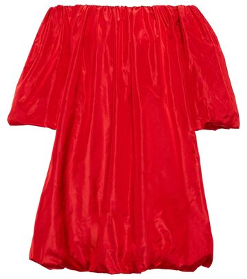 valentino off-shoulder silk taffeta minidress in red