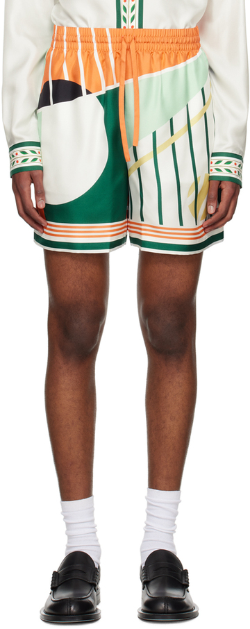 casablanca multicolor 'court abstrait' shorts