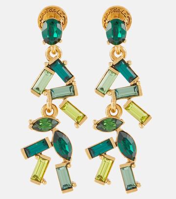 oscar de la renta mini funfetti crystal earrings in green